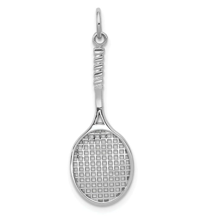 Lovely Rita's Pendants & Charms 14k White Gold Tennis Racquet Charm Pendant