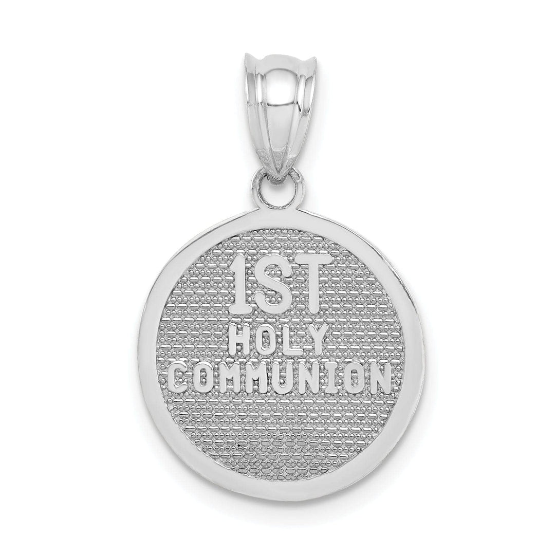 Lovely Rita's Pendants & Charms 14k White Gold Texture Polish Finish Cross 1st Holy Communion Pendant
