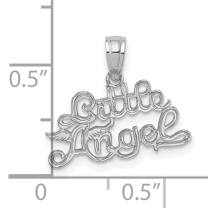 Lovely Rita's Pendants & Charms 14K White Gold Texture Polished Finish LITTLE ANGEL Talking Pendant