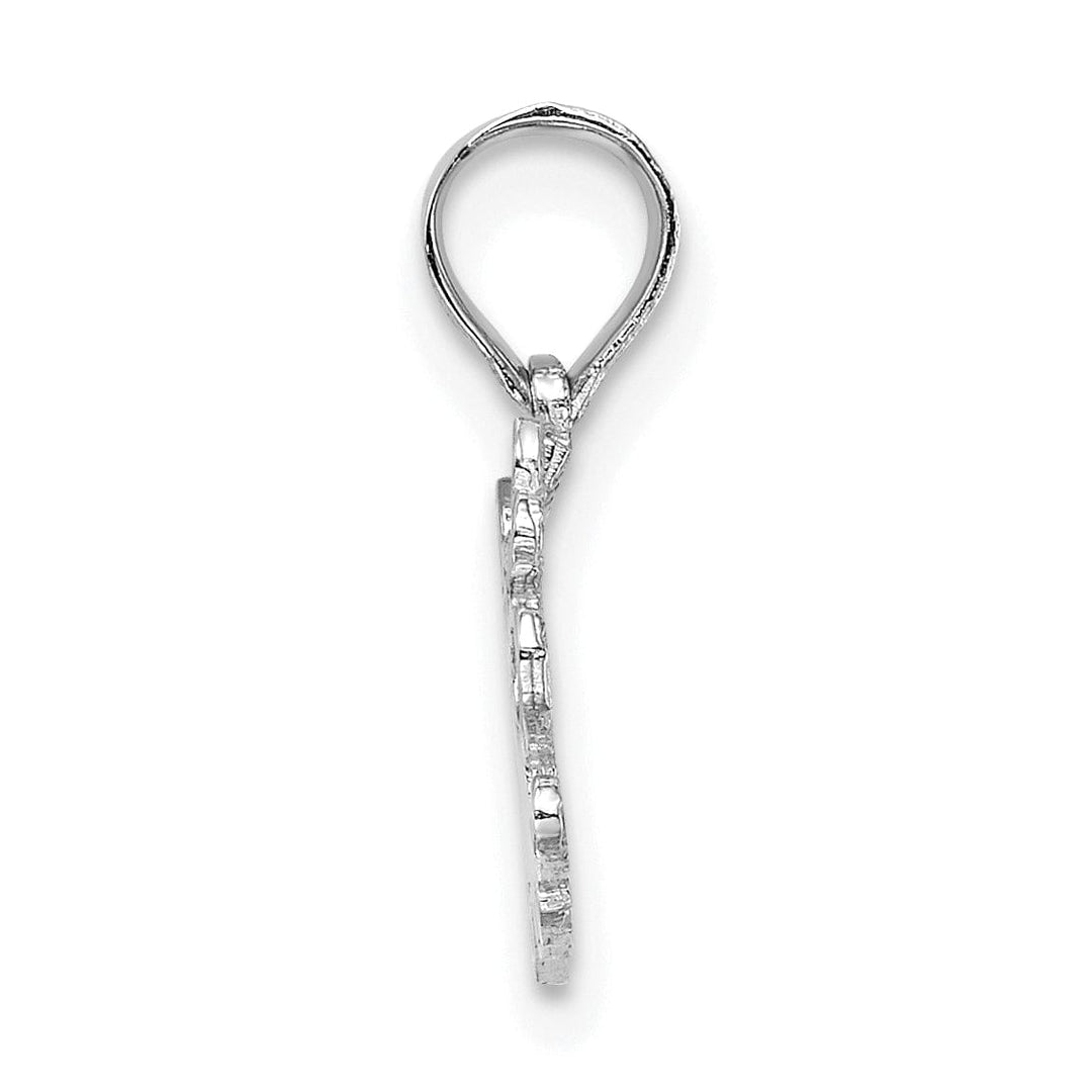 Lovely Rita's Pendants & Charms 14K White Gold Texture Polished Finish LITTLE ANGEL Talking Pendant