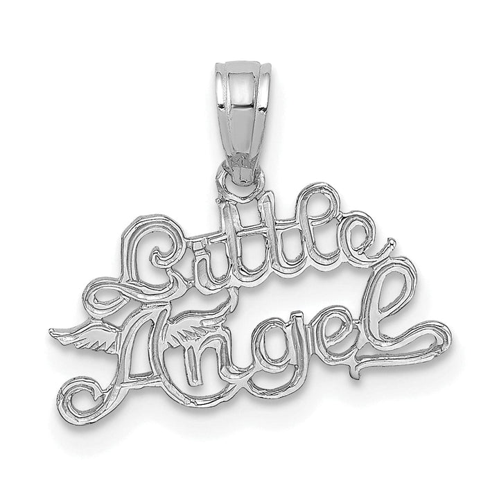 Lovely Rita's Pendants & Charms 14K White Gold Texture Polished Finish LITTLE ANGEL Talking Pendant