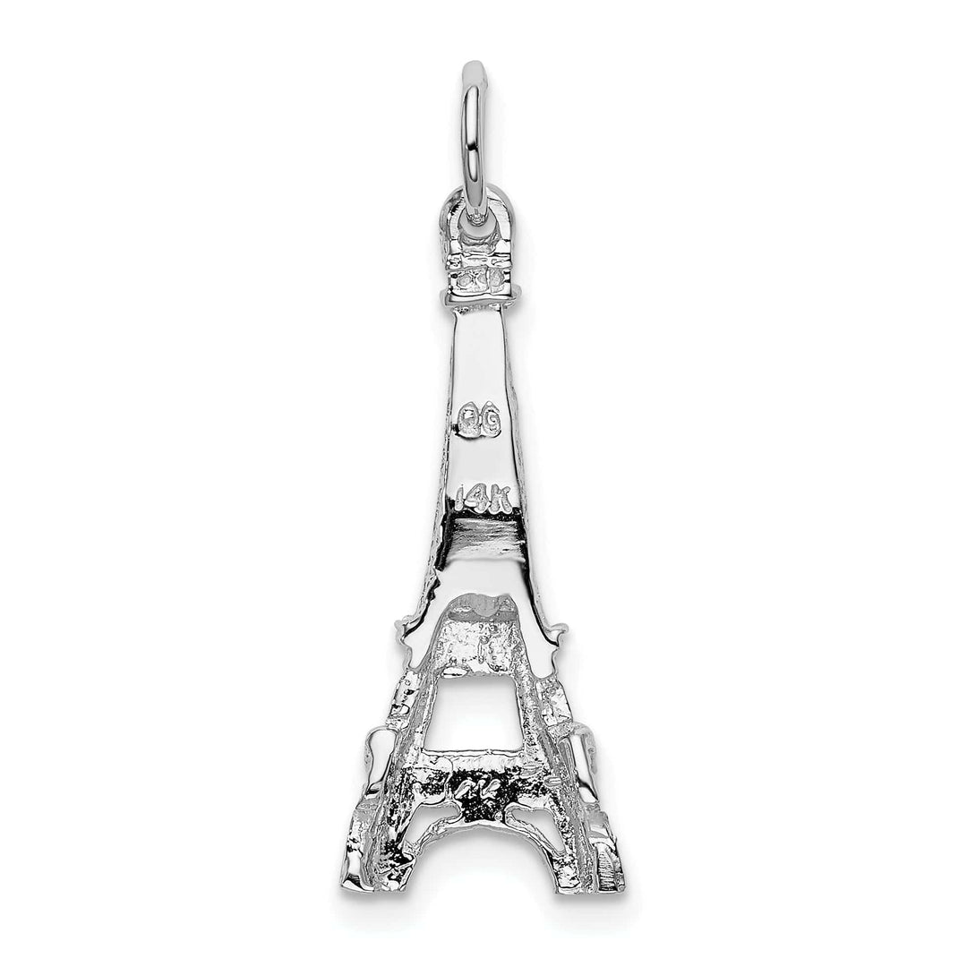 Lovely Rita's Pendants & Charms 14k White Gold Texture Polished Finish solid Eiffel Tower Charm Pendant