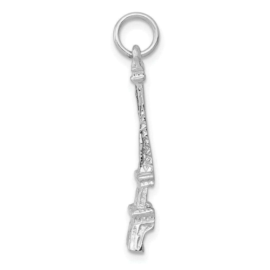 Lovely Rita's Pendants & Charms 14k White Gold Texture Polished Finish solid Eiffel Tower Charm Pendant
