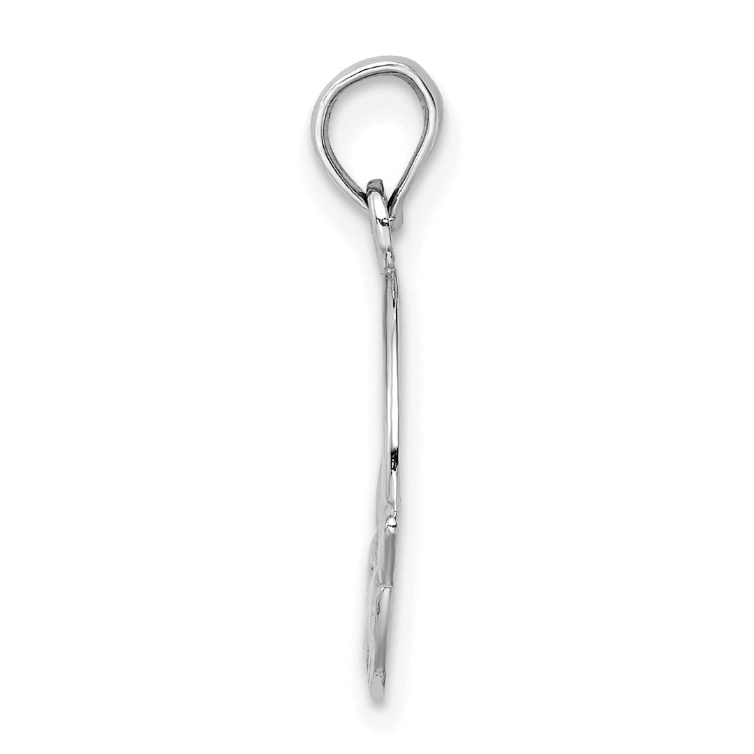 Lovely Rita's Pendants & Charms 14k White Gold Textured Back Polished Finish Claddagh Design Charm Pendant