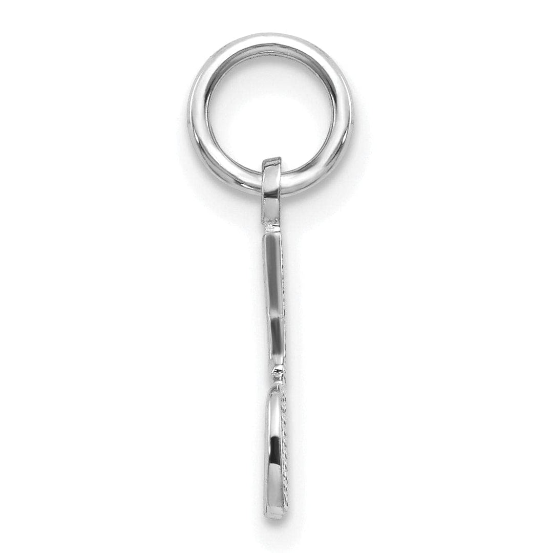 Lovely Rita's Pendants & Charms 14k White Gold Textured Back Polished Finish Design #1 DAD Charm Pendant