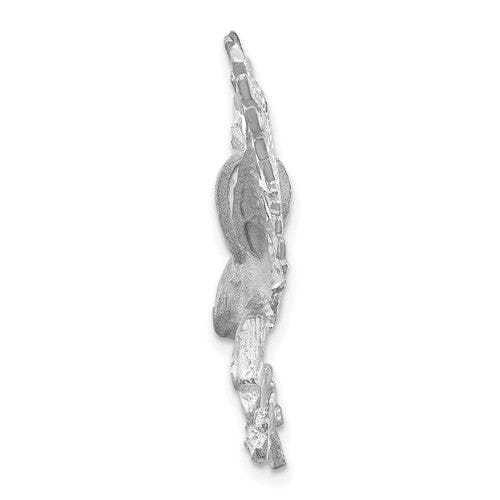 Lovely Rita's Pendants & Charms 14k White Gold Textured Brushed Diamond Cut Finish Mens Eagle Design Charm Pendant