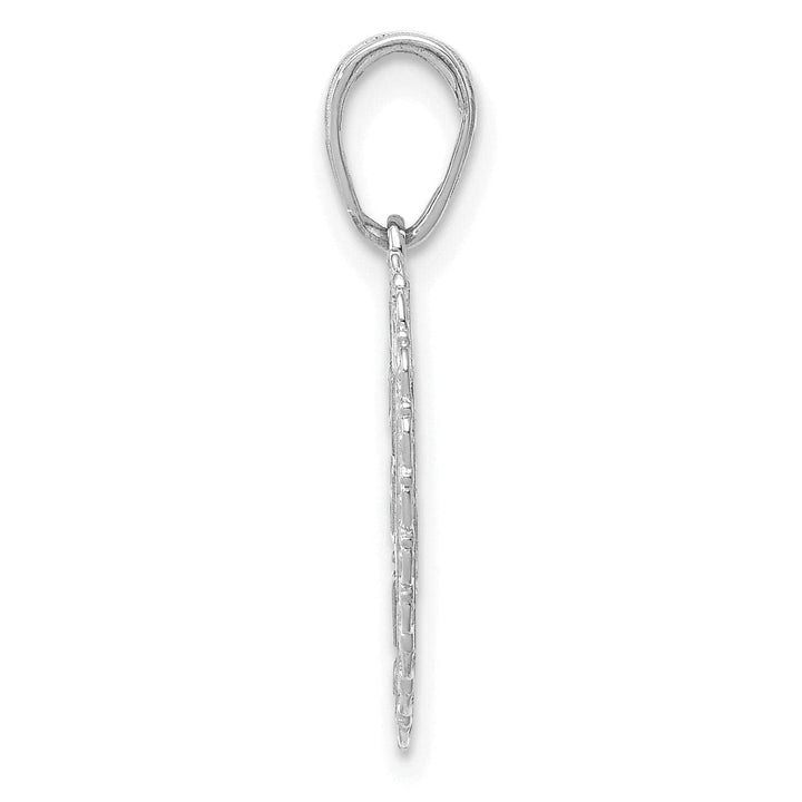 Lovely Rita's Pendants & Charms 14K White Gold Textured Finish Reversible FOR MY DAUGHTER / YOU ARE MY PRIDE AND JOY Heart Shape Lace Trim Design Charm Pendant