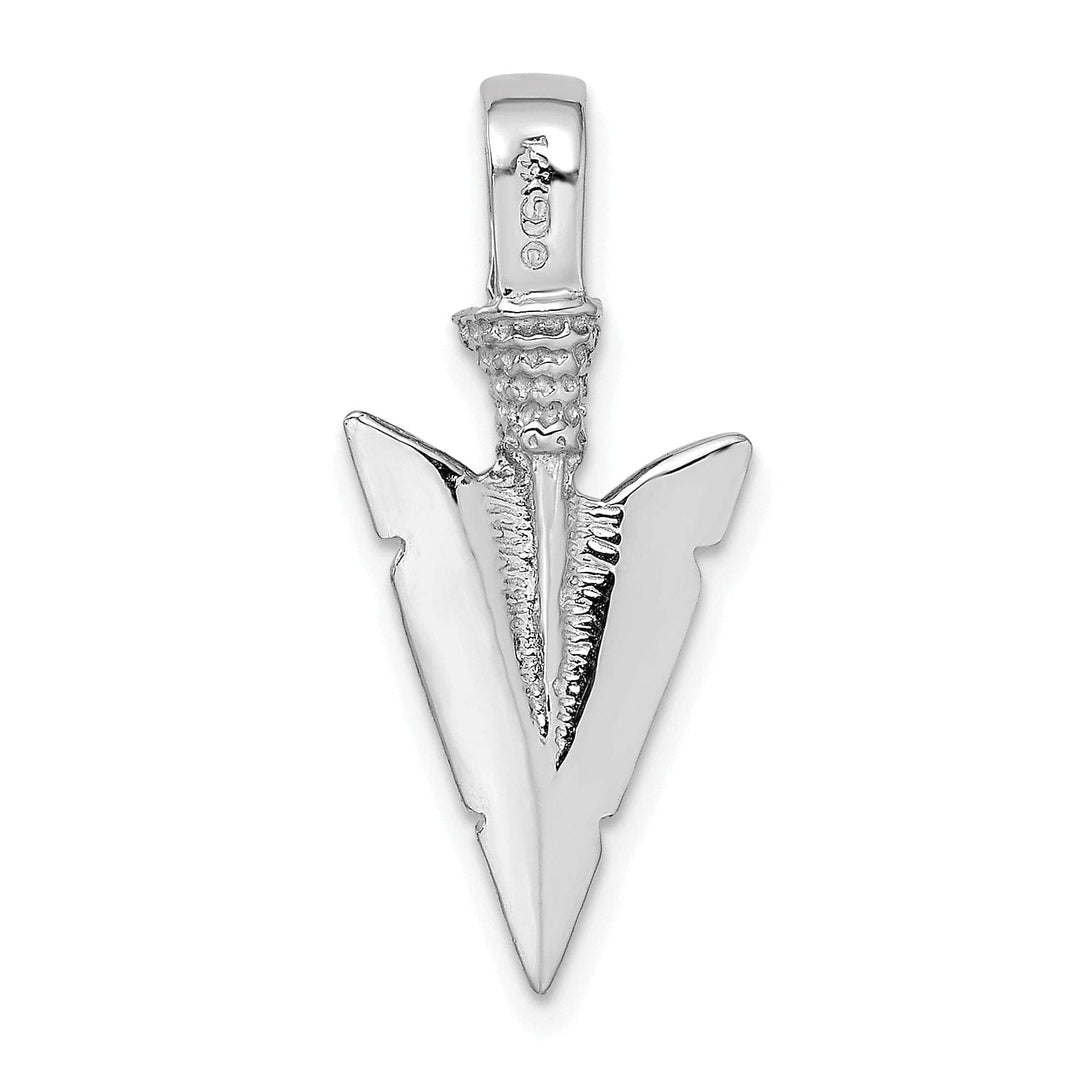 Lovely Rita's Pendants & Charms 14K White Gold Textured Polished Finish 3-Dimensional Arrowhead Charm Pendant