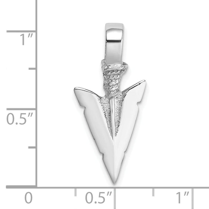 Lovely Rita's Pendants & Charms 14K White Gold Textured Polished Finish 3-Dimensional Arrowhead Charm Pendant