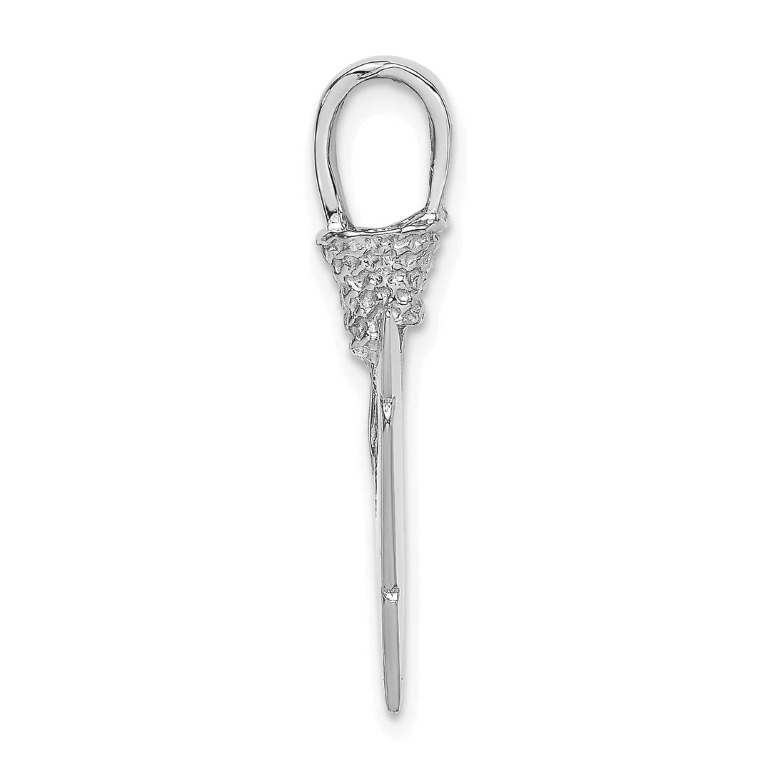 Lovely Rita's Pendants & Charms 14K White Gold Textured Polished Finish 3-Dimensional Arrowhead Charm Pendant