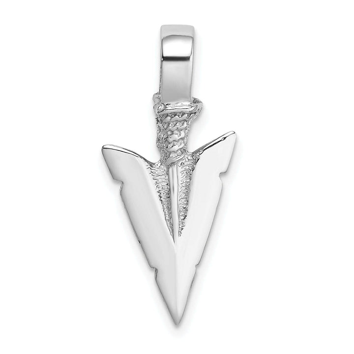 Lovely Rita's Pendants & Charms 14K White Gold Textured Polished Finish 3-Dimensional Arrowhead Charm Pendant