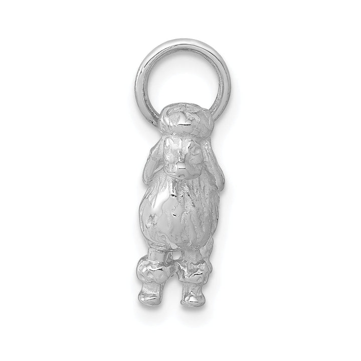 Lovely Rita's Pendants & Charms 14K White Gold Textured Polished Finish 3-Dimensional Poddle Dog Charm Pendant