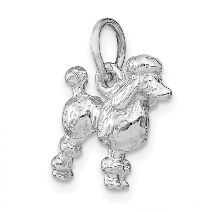 Lovely Rita's Pendants & Charms 14K White Gold Textured Polished Finish 3-Dimensional Poddle Dog Charm Pendant