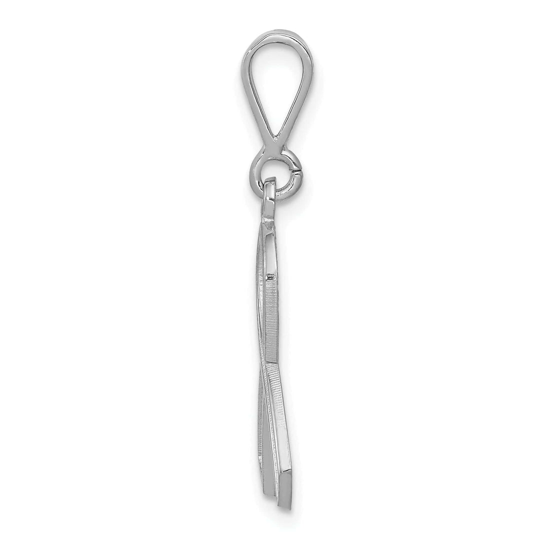 Lovely Rita's Pendants & Charms 14k White Gold Textured Polished Finish Awareness Ribbon Charm Pendant