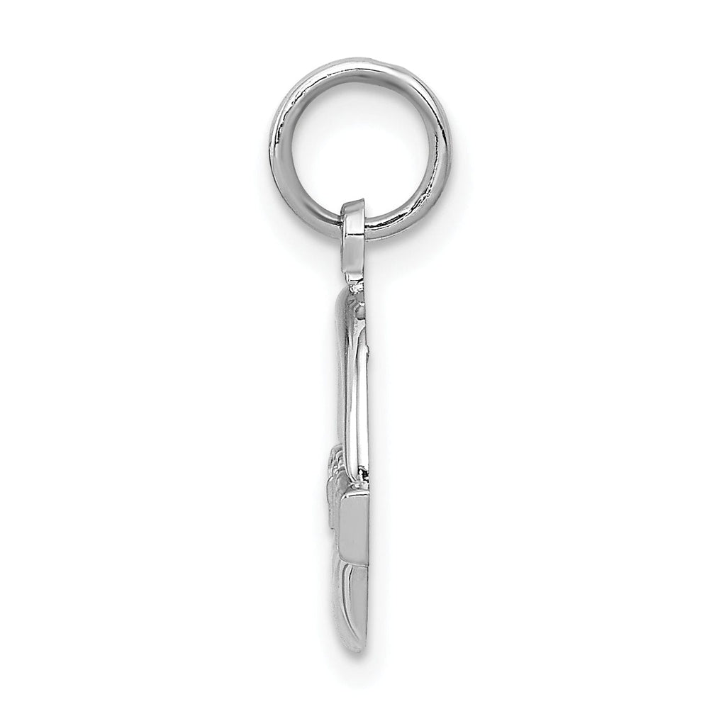 Lovely Rita's Pendants & Charms 14k White Gold Textured Polished Finish Claddagh Design Charm Pendant