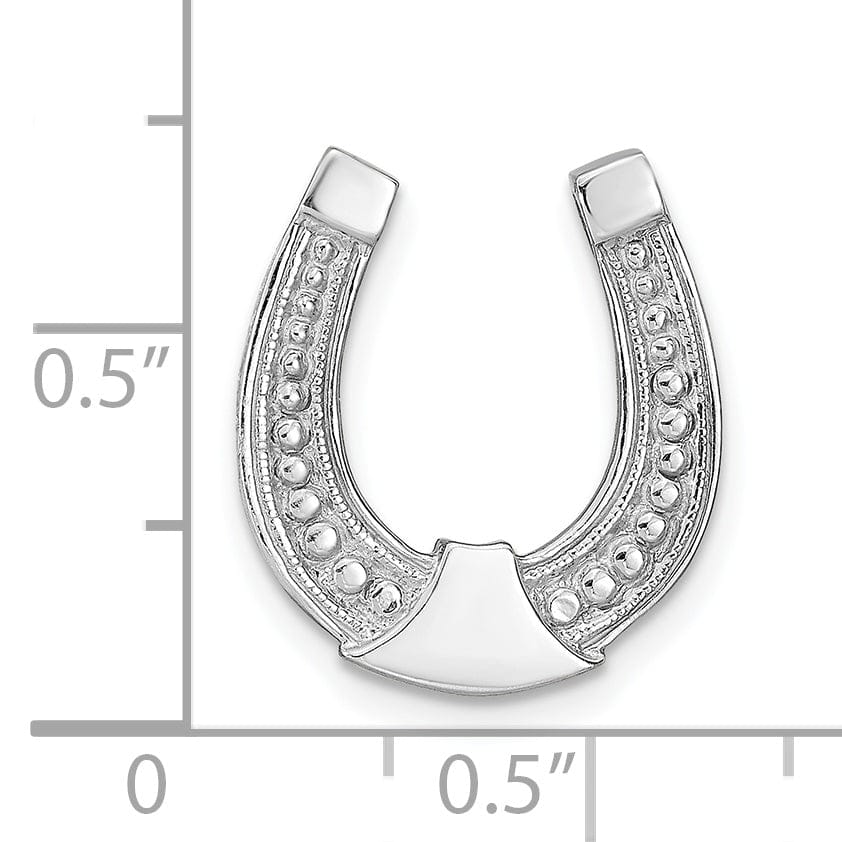 Lovely Rita's Pendants & Charms 14k White Gold Textured Polished Finish Horseshoe Chain Slide Charm Pendant will not fit omega chain