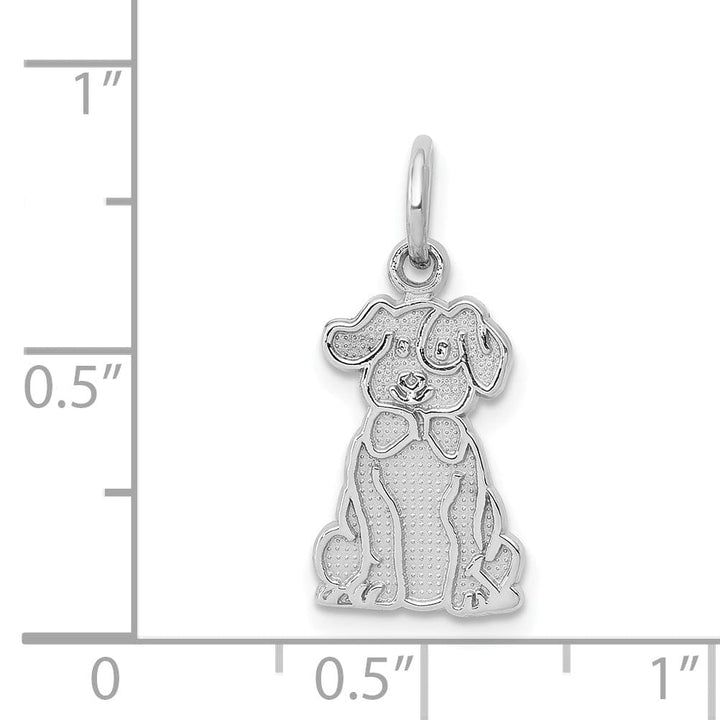 Lovely Rita's Pendants & Charms 14k White Gold Textured Polished Finish Puppy Charm Pendant