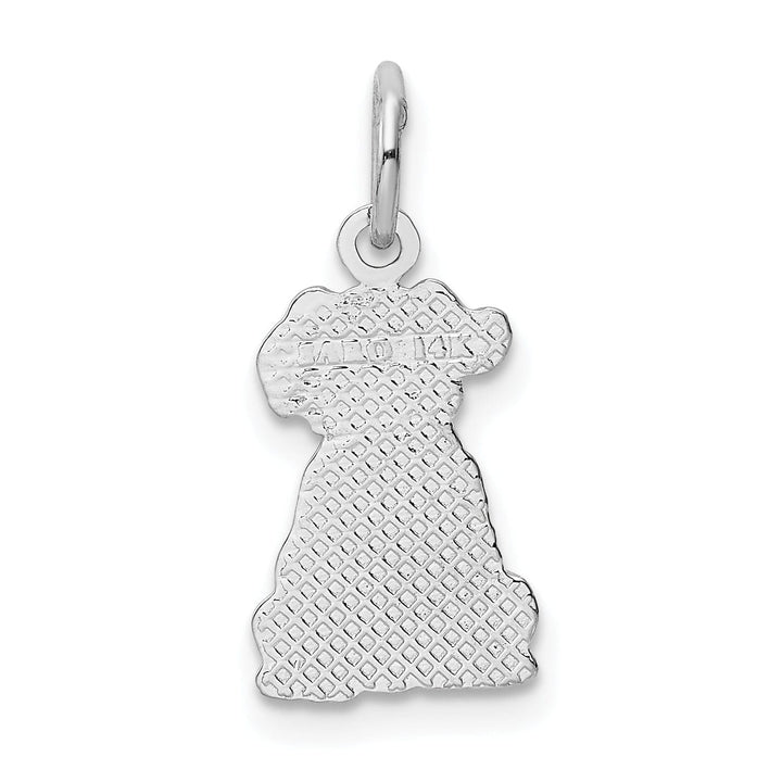 Lovely Rita's Pendants & Charms 14k White Gold Textured Polished Finish Puppy Charm Pendant