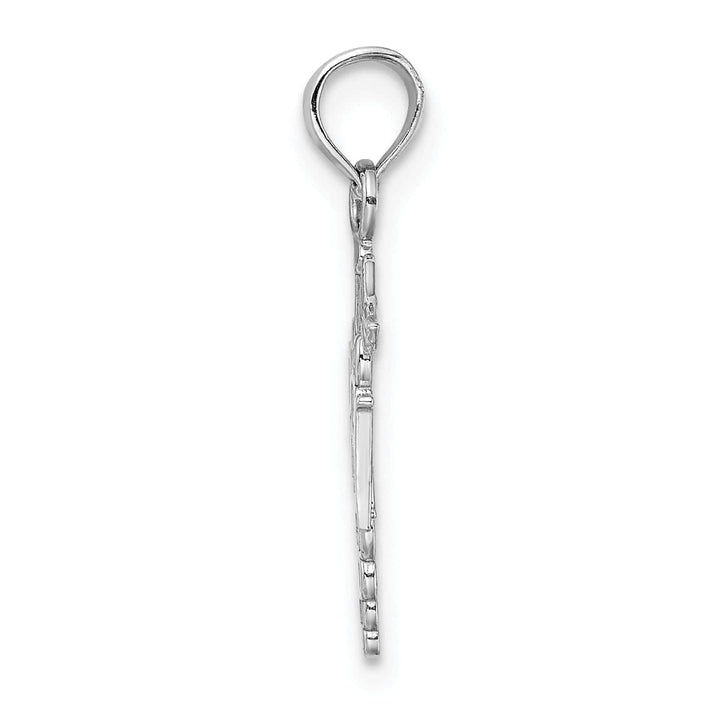 Lovely Rita's Pendants & Charms 14k White Gold Textured Polished Finish R.N Charm Pendant