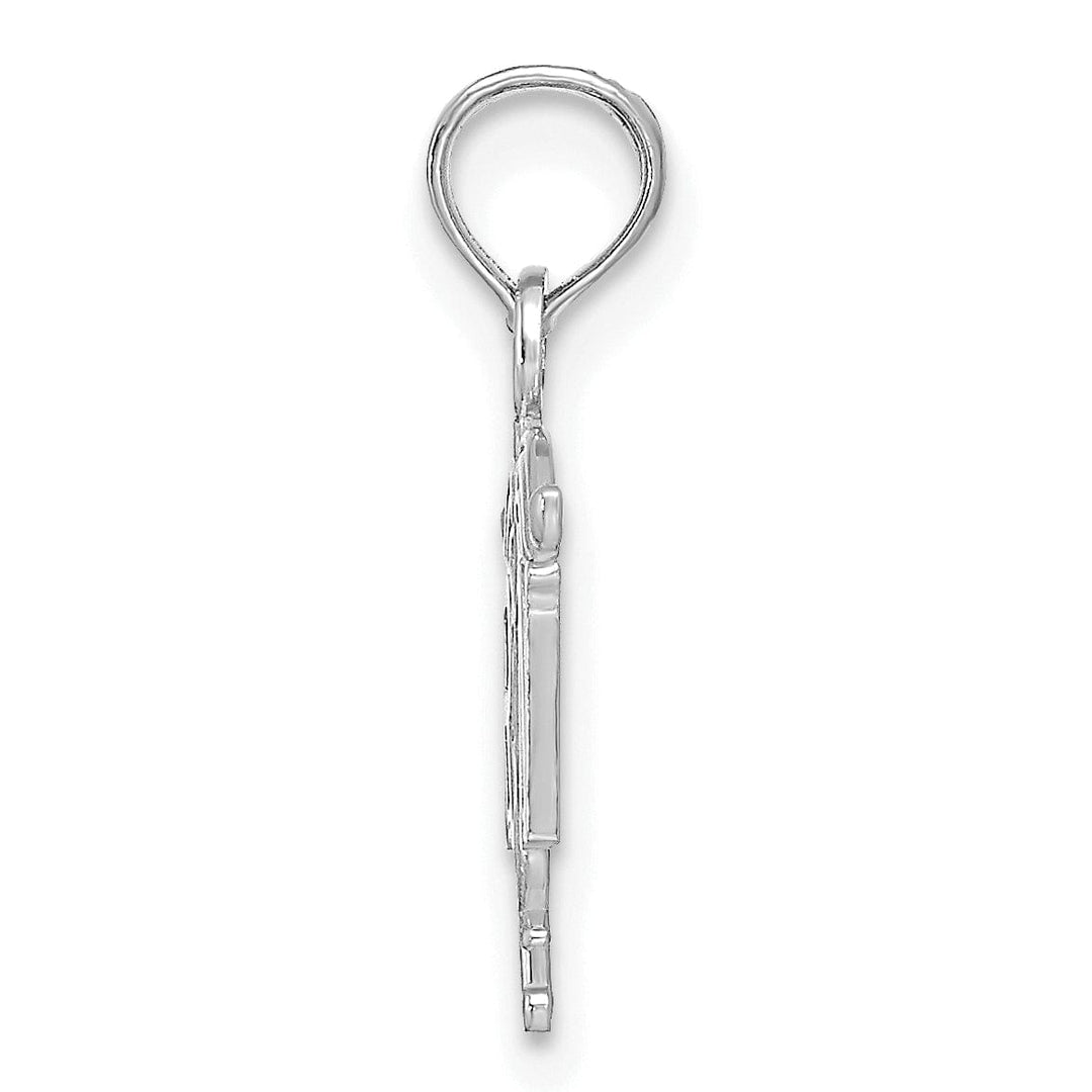 Lovely Rita's Pendants & Charms 14K White Gold Textured Polished Finish Solid R.N Registered Nurse Charm Pendant