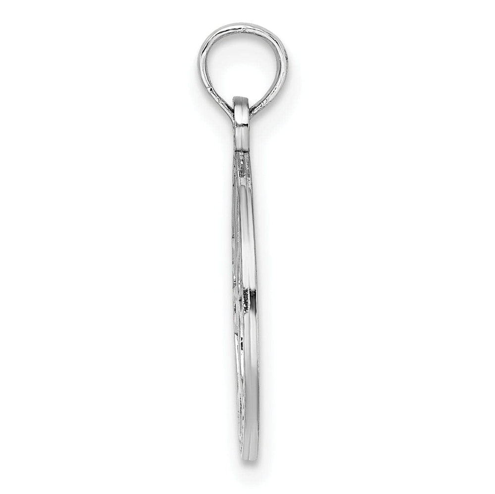 Lovely Rita's Pendants & Charms 14K White Gold Textured Polished Finish Tree of Life in Round Frame Charm Pendant