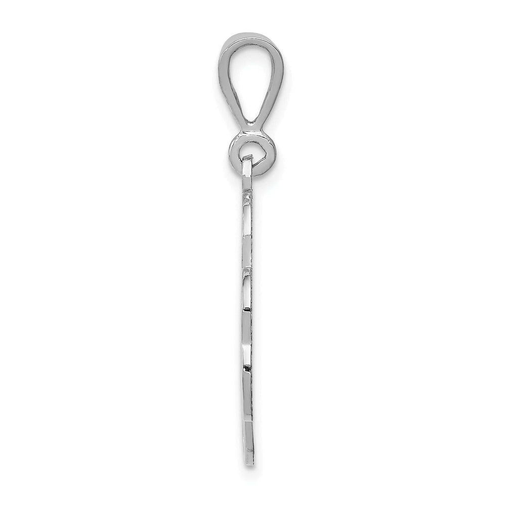 Lovely Rita's Pendants & Charms 14k White Gold Textured Polished Finish Trinity Design Clover Charm Pendant