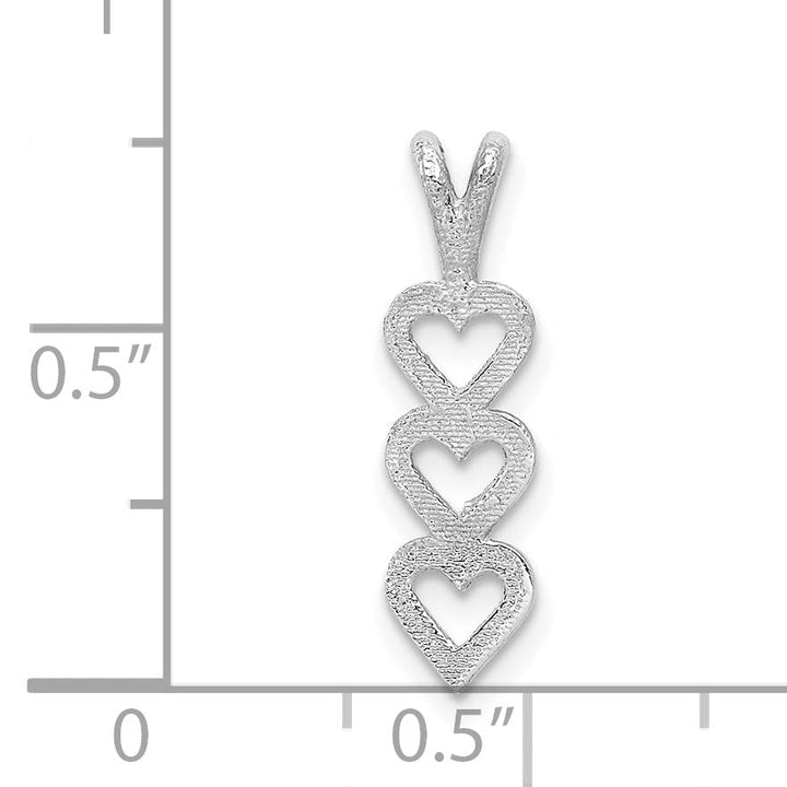 Lovely Rita's Pendants & Charms 14k White Gold Triple Heart Pendant