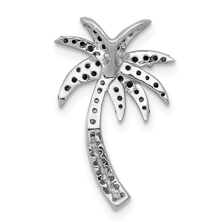 Lovely Rita's Pendants & Charms 14k White Gold White, Green Diamonds Palm Tree Chain Slide Pendant will Not fit Omega
