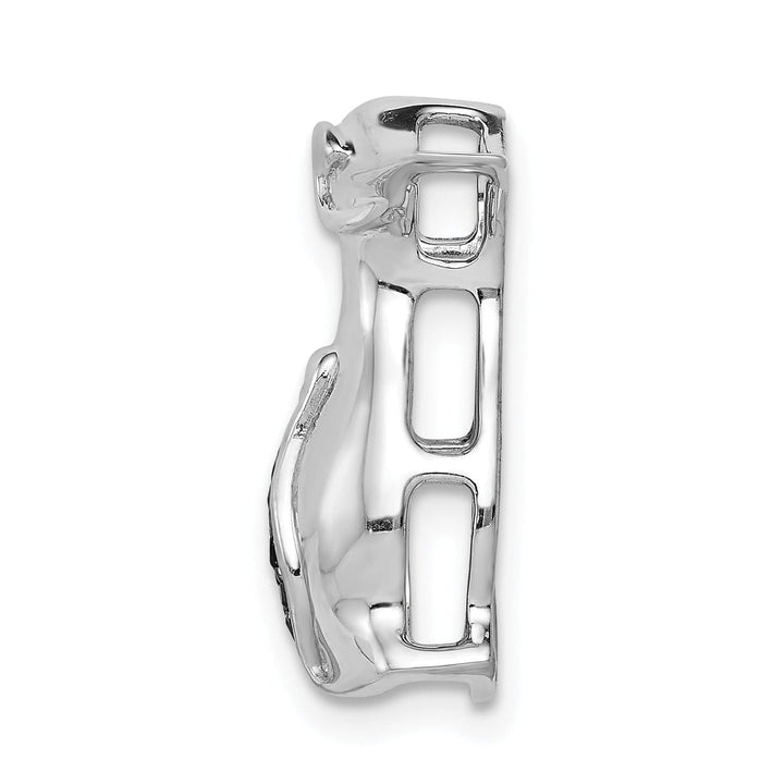 Lovely Rita's Pendants & Charms 14k White Gold White Rhodium Polished Finish 0.045-CT Black Diamond Penguins Chain Slide Pendant will not fit omega chain