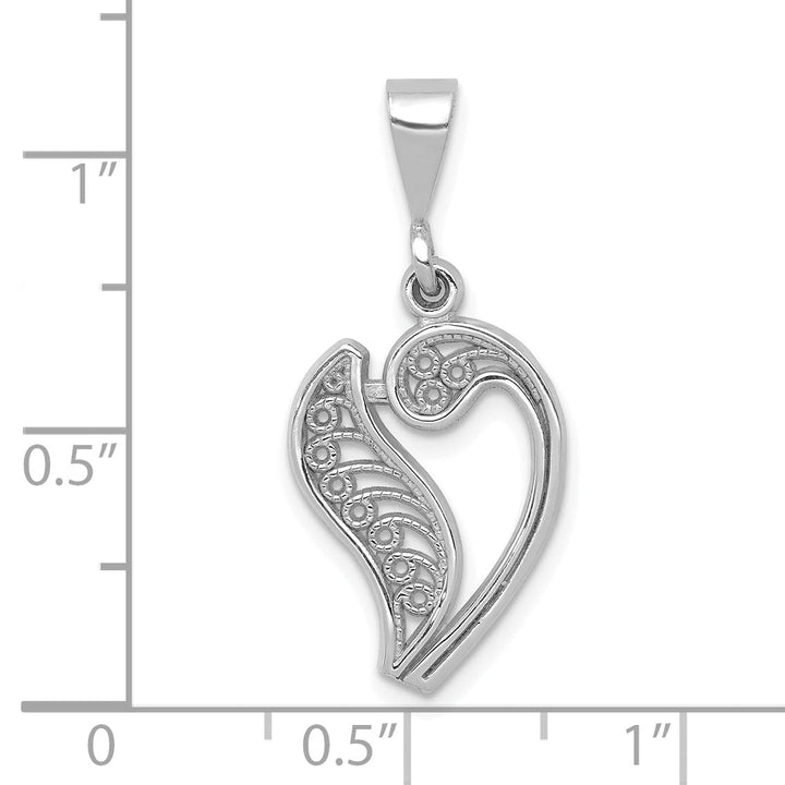 Lovely Rita's Pendants & Charms 14K White GoldFancy Filigree Script Design Letter V Initial Pendant