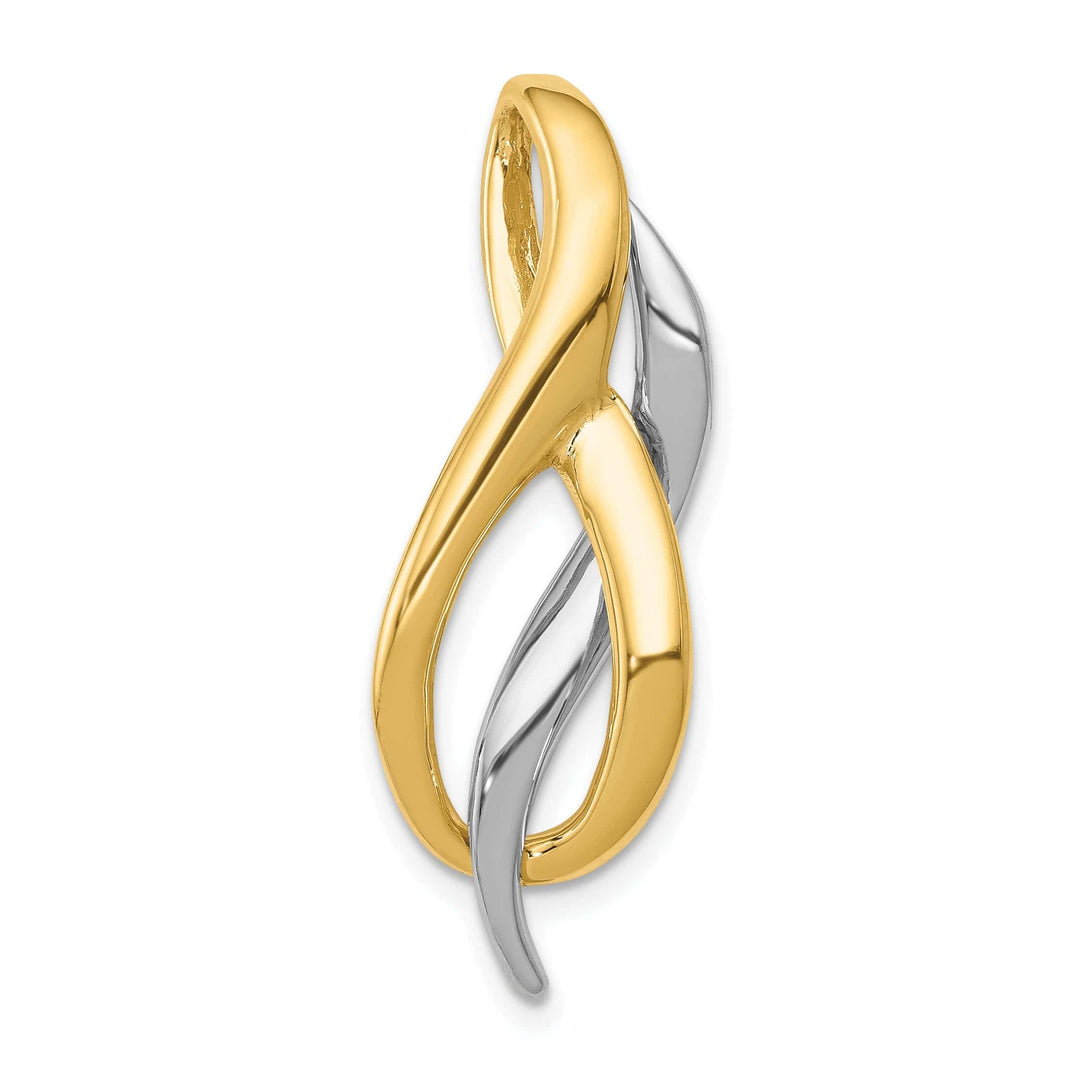 Lovely Rita's Pendants & Charms 14K White, Yellow Gold Polished Finish Solid Swirl Design Omega Slide Pendant