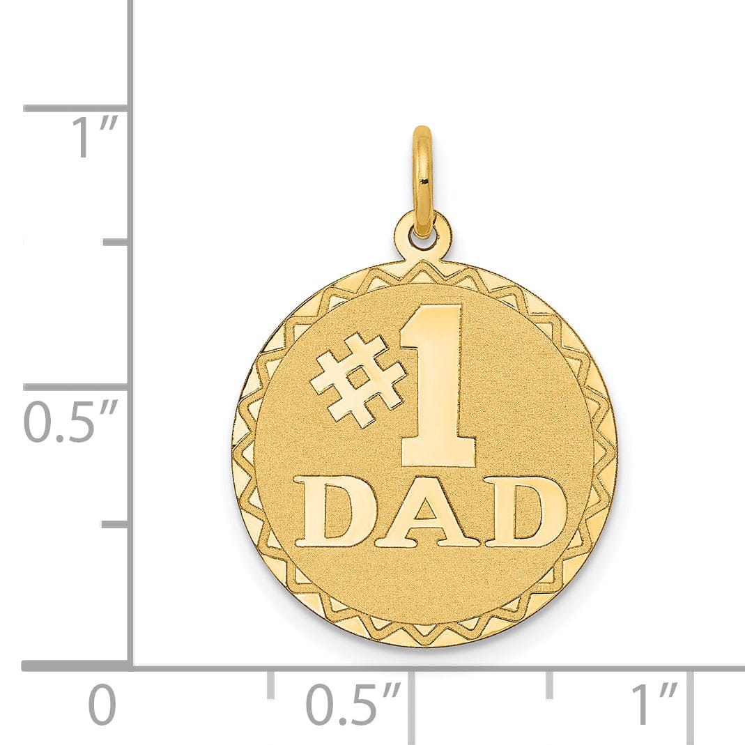 Lovely Rita's Pendants & Charms 14k Yellow Gold #1 Dad Charm Pendant