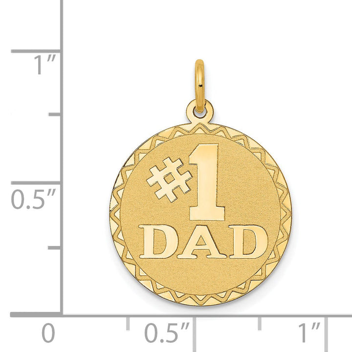 Lovely Rita's Pendants & Charms 14k Yellow Gold #1 Dad Charm Pendant