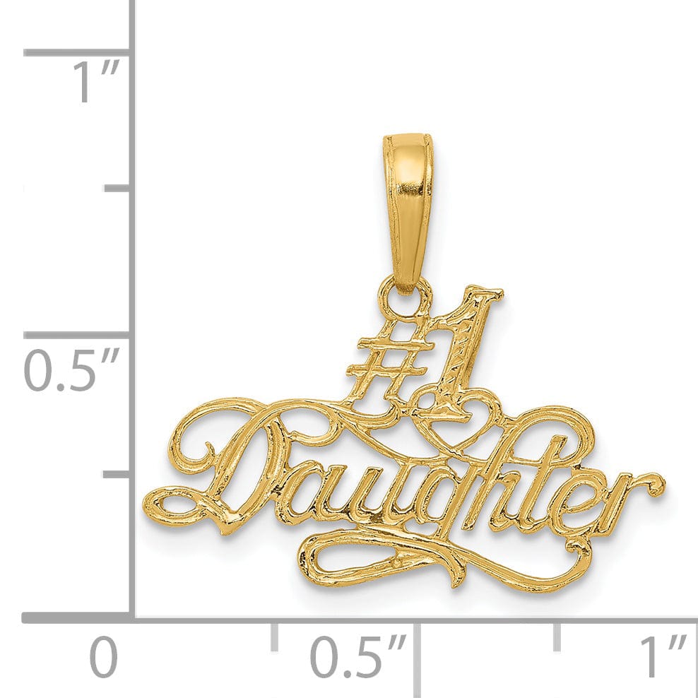 Lovely Rita's Pendants & Charms 14k Yellow Gold #1 Daughter Charm Pendant