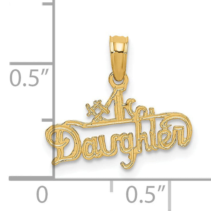 Lovely Rita's Pendants & Charms 14K Yellow Gold #1 DAUGHTER in Script Design Pendant