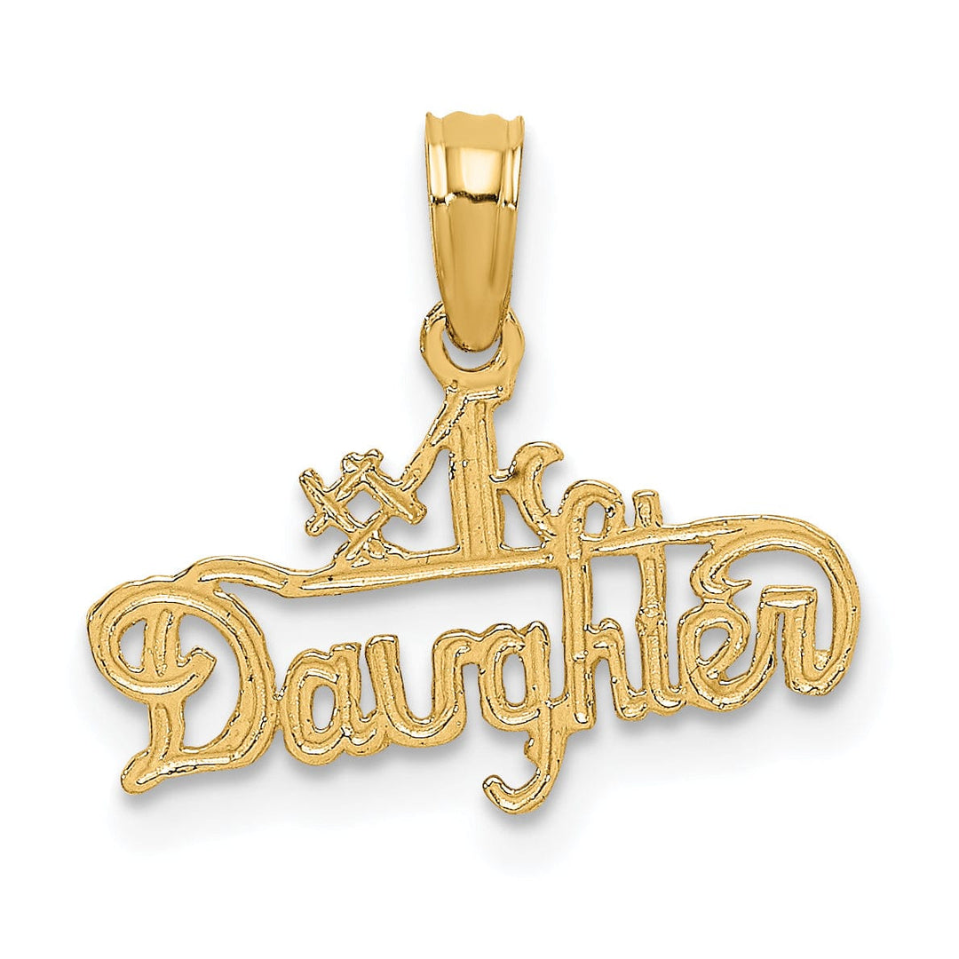 Lovely Rita's Pendants & Charms 14K Yellow Gold #1 DAUGHTER in Script Design Pendant