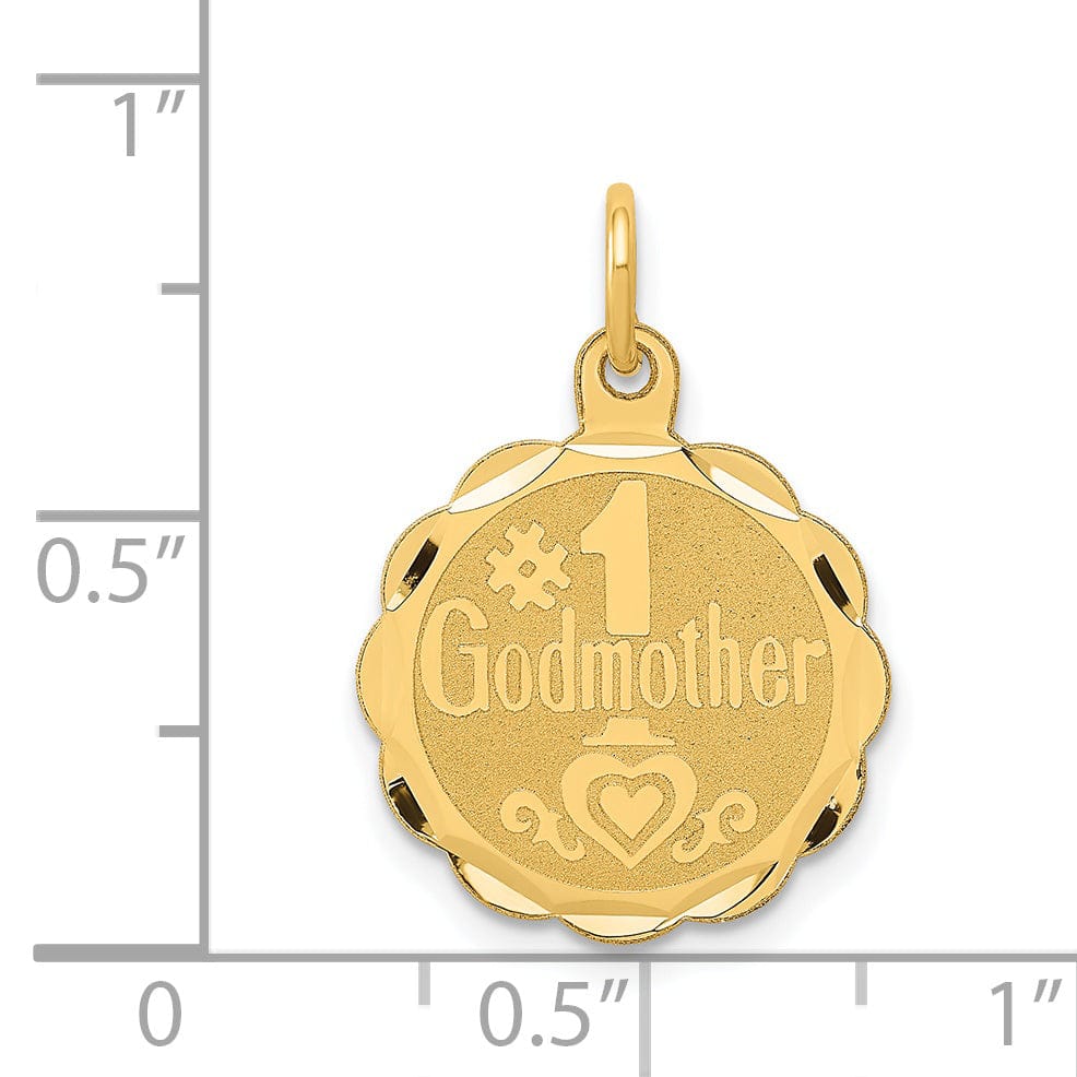 Lovely Rita's Pendants & Charms 14k Yellow Gold #1 Godmother Charm Pendant
