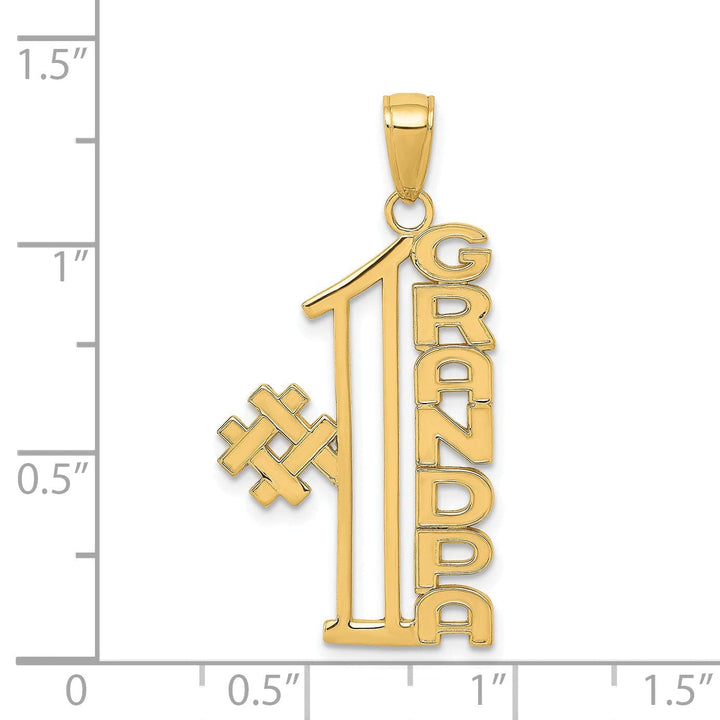 Lovely Rita's Pendants & Charms 14k Yellow Gold #1 Grandpa Charm Pendant