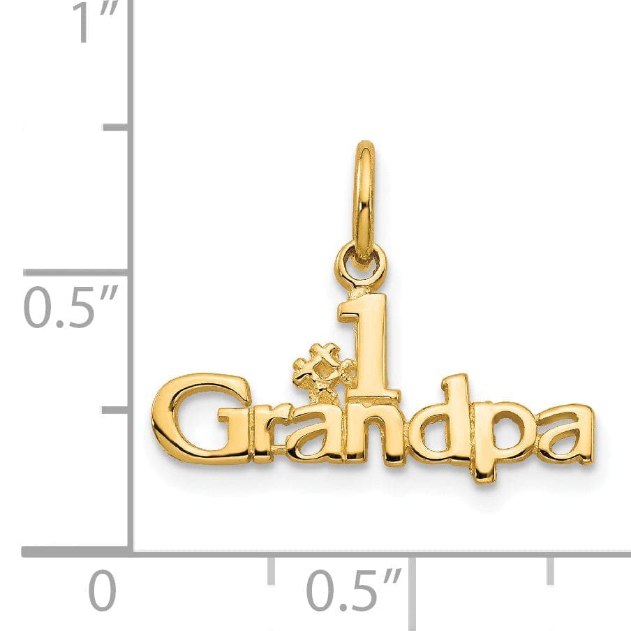 Lovely Rita's Pendants & Charms 14k Yellow Gold #1 Grandpa Charm Pendant