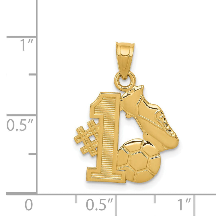 Lovely Rita's Pendants & Charms 14k Yellow Gold #1 Soccer Cleats Ball Pendant
