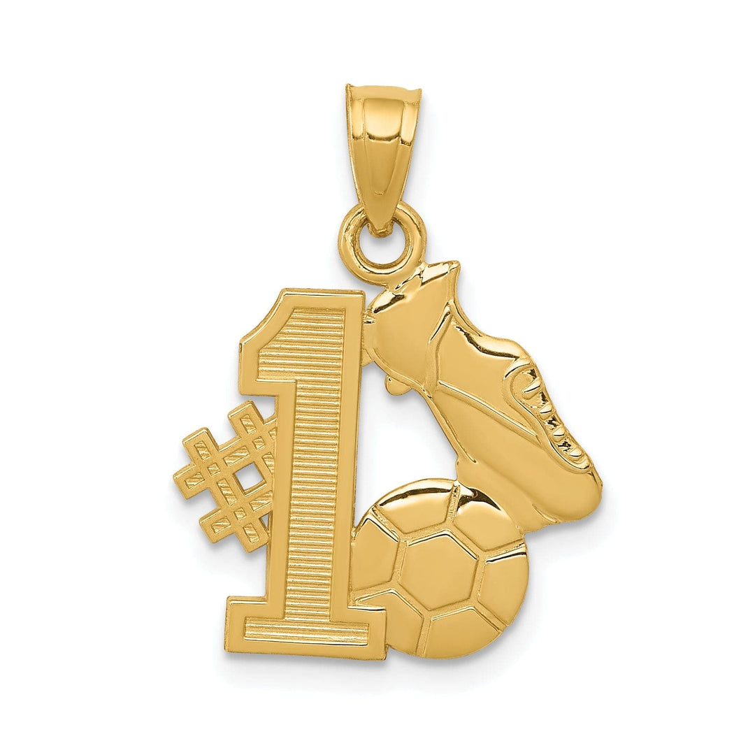 Lovely Rita's Pendants & Charms 14k Yellow Gold #1 Soccer Cleats Ball Pendant