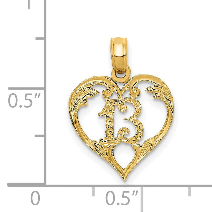 Lovely Rita's Pendants & Charms 14k Yellow Gold 13 in Heart Cut-out Pendant