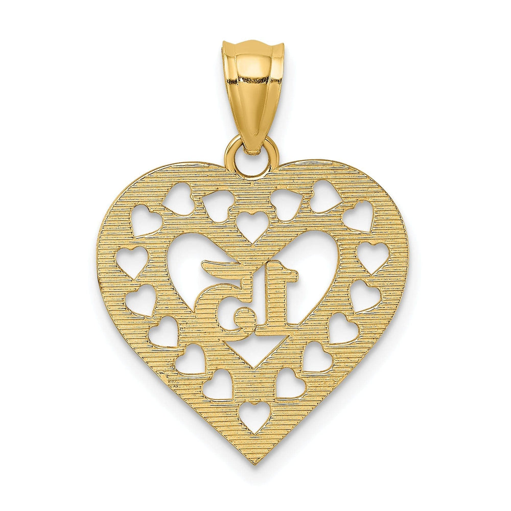 Lovely Rita's Pendants & Charms 14k Yellow Gold 15 in Cut-out Heart Frame Pendant