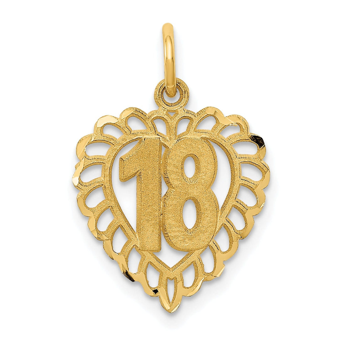 Lovely Rita's Pendants & Charms 14k Yellow Gold 18th Heart Charm Pendant