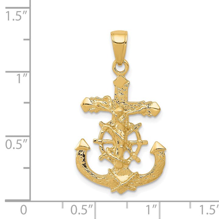 Lovely Rita's Pendants & Charms 14k Yellow Gold 2-D Mariners Crucifix Pendant