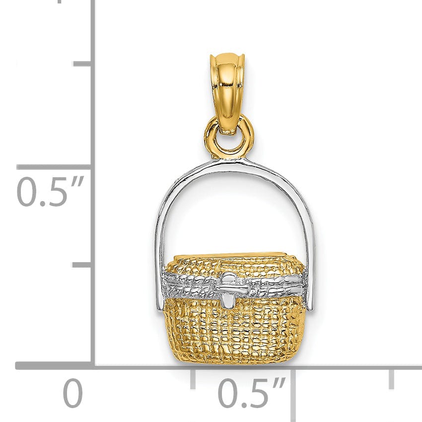 Lovely Rita's Pendants & Charms 14K Yellow Gold 2-D Moveable Nantucket Basket Pendant