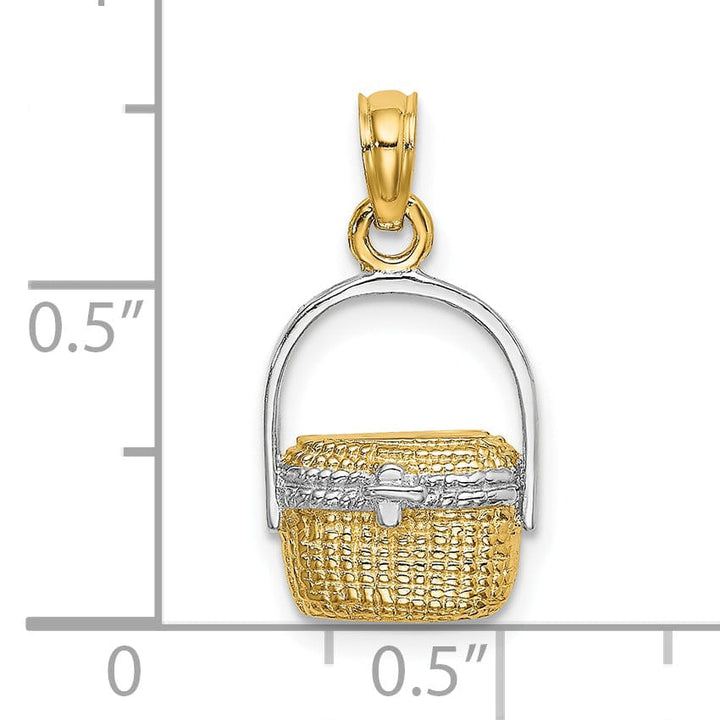 Lovely Rita's Pendants & Charms 14K Yellow Gold 2-D Moveable Nantucket Basket Pendant
