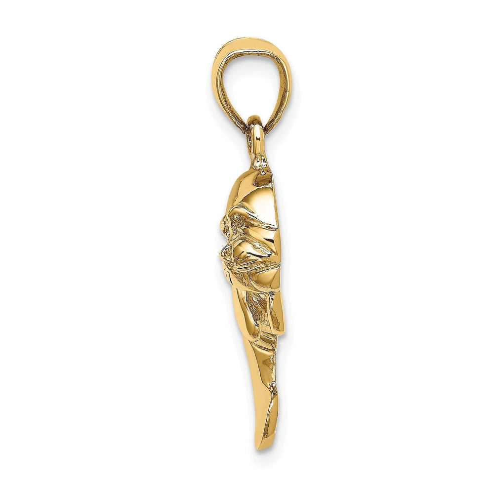 Lovely Rita's Pendants & Charms 14K Yellow Gold 2-D Polished Finish Swimming Manatee Design Pendant