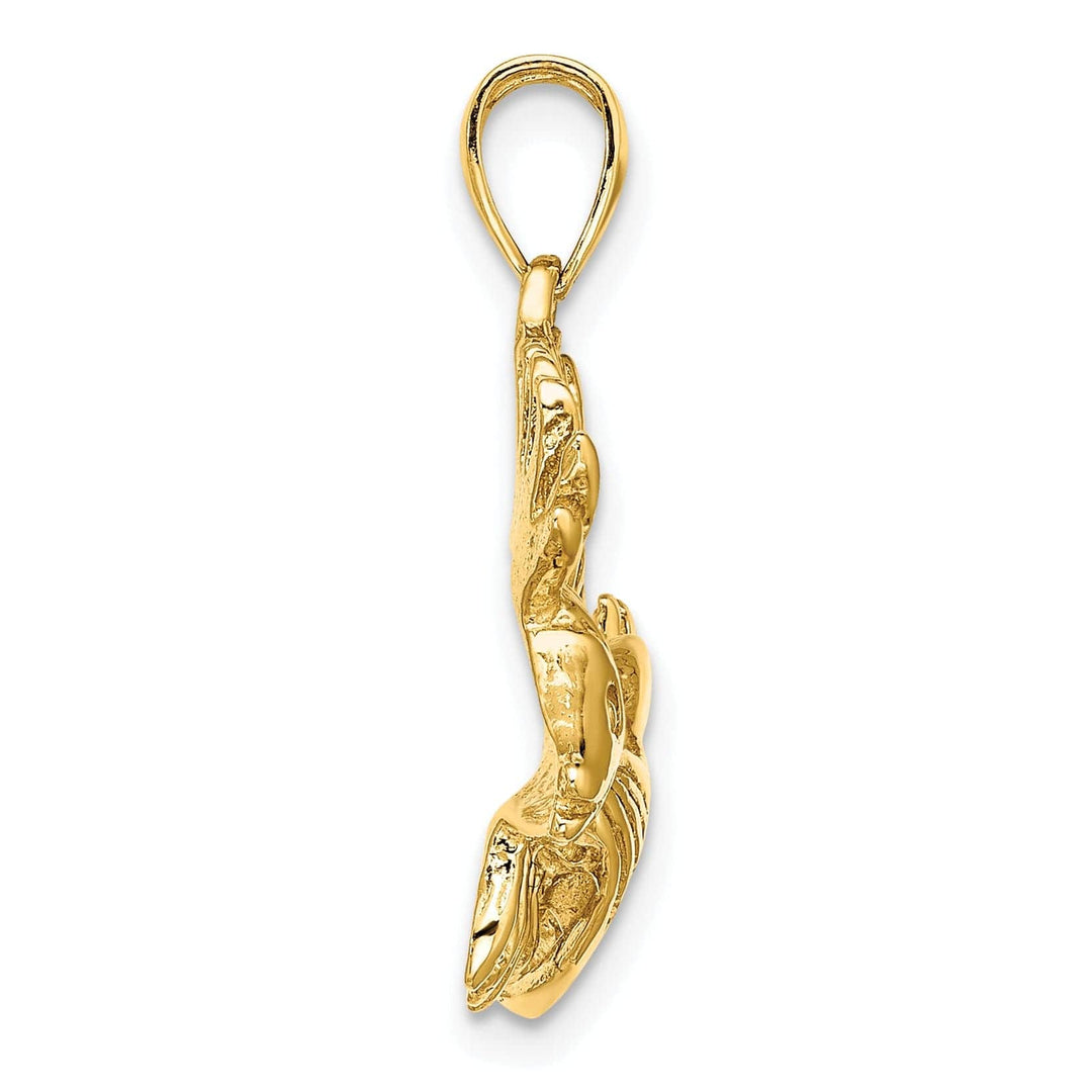 Lovely Rita's Pendants & Charms 14K Yellow Gold 2-Dimensional Polished Textured Finish Lion Fish Design Charm Pendant
