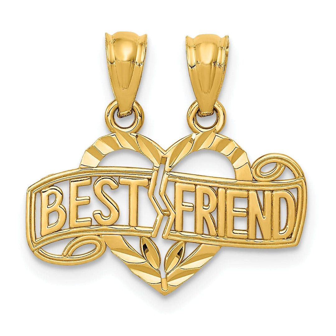 Lovely Rita's Pendants & Charms 14k Yellow Gold 2-Piece Best Friend Heart Charm
